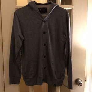 MEN'S Marc Ecko-grey button up hoodie